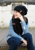 Knit Factory Coco Mütze One Size Glatt Dunkelblau