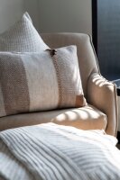 Knit Factory Roxx Kissen 60x40 cm Gestreift Beige Schwarz