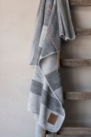 Knit Factory Roxx Decke 160x130 cm Gestreift Schwarz Grau