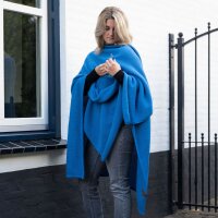 Knit Factory Jazz Poncho capes One Size Glatt Dunkelblau