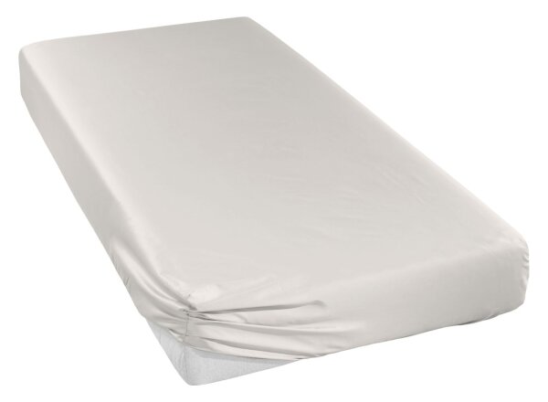 Curt Bauer Uni-Mako-Satin Spannbettlaken 1 teilig Spannbetttuch ca. 90/200 cm 0000-3846 Uni-Mako-Satin nebel