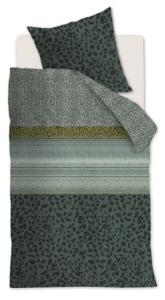 Beddinhouse Mako-Satin Kissenbezug Feis Green 1 80x80, 80 x 80 cm grün