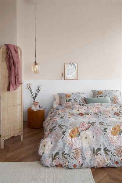 Beddinhouse Bettwäsche Renforcé Very Flowery Grey + 1x 1 , 1 Grau 135x200, 135 x 200 cm