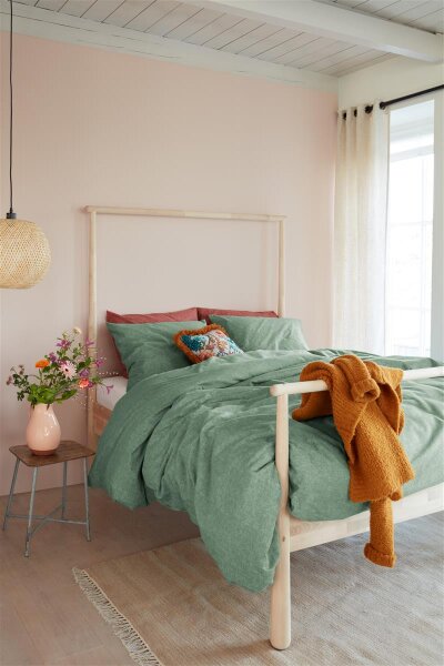 Beddinhouse Biber Bettwäsche Frost Grey Green + 1x 1 , 1 Grün 135 cm x 200 cm grau