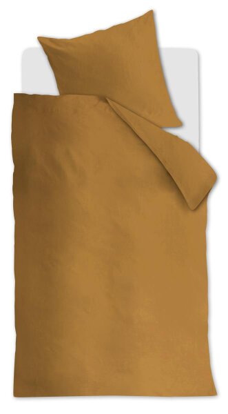 Beddinhouse Bettwäsche 100% Organic cotton, / , 144TC Organic Basic Ochre + 1x 1 , 1 Ocker 30x30, 76x68 gelb