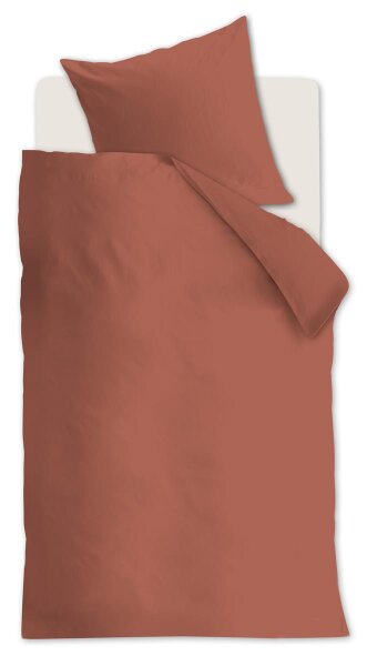 Beddinhouse Bettwäsche 100% Organic cotton, / , 144TC Organic Basic Terra + 1x 1 , 1 Terrakotta 30x30, 76x68 orange