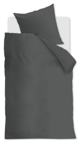 Beddinhouse Bettwäsche 100% Organic cotton, / , 144TC Organic Basic Anthracite + 1x 1 , 1 Anthrazit 30x30, 76x68 bunt