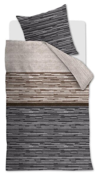 Beddinhouse Biber Bettwäsche Fardau Grey + 1x 1 , 1 Grau 155x220, 155 x 220 cm