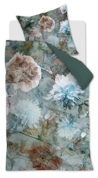 Beddinhouse Mako-Satin Bettwäsche Ero Blue Green + 1x 1 , 1 Grün 155x220, 155 x 220 cm blau