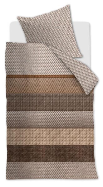 Beddinhouse Mako-Satin Bettwäsche Quilted al + 1x 1 , 1 155x220, 155 x 220 cm natur
