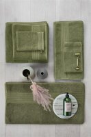Beddinhouse Heimtextilie Baumwoll-Frottee Frotteeware Sheer Olive Green Set A 3 set van 3 Gästetuch Oliv 30x50, 30 x 50