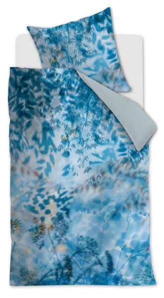 Beddinhouse Mako-Satin Bettwäsche Ombre Blue Grey + 1x 1 , 1 Blau 135x200, 135 x 200 cm Grau