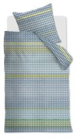 Beddinhouse Mako-Satin Bettwäsche Rhythm Blue Green + 1x 1 , 1 Grün 155x220, 155 x 220 cm blau
