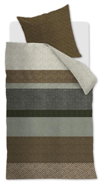 Beddinhouse Bettwäsche Renforcé Jacco Green + 1x 1 , 1 Grün 155x220, 155 x 220 cm