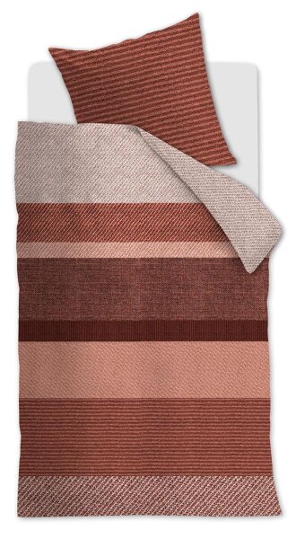 Beddinhouse Bettwäsche Renforcé Jacco Terra + 1x 1 , 1 Terrakotta 155x220, 155 x 220 cm orange