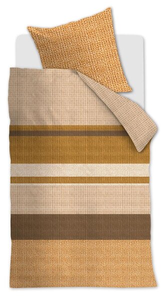 Beddinhouse Mako-Satin Bettwäsche Darren Ochre + 1x 1 , 1 Ocker 135x200, 135 x 200 cm gelb