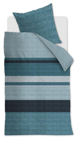 Beddinhouse Mako-Satin Bettwäsche Darren Blue + 1x 1 , 1 Blau 155x220, 155 x 220 cm