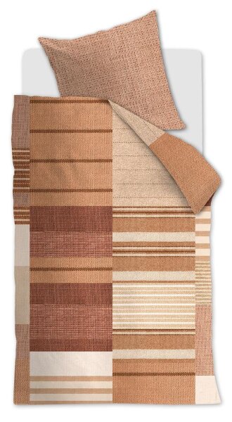 Beddinhouse Bettwäsche Renforcé Oliver Terra + 1x 1 , 1 Terrakotta 135x200, 135 x 200 cm orange