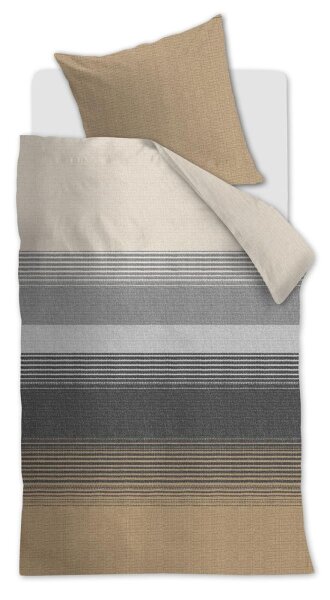 Beddinhouse Bettwäsche Renforcé Bruno Sand + 1x 1 , 1 Sand 135x200, 135 x 200 cm