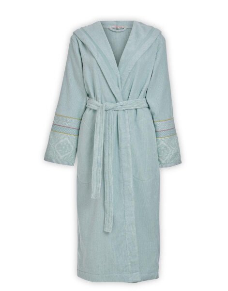 PiP Studio Heimtextilie 100% Cotton, terry, 450 GSM Ba mantel Soft Zellige Bathrobe Blue L L 1 Ba mantel blau
