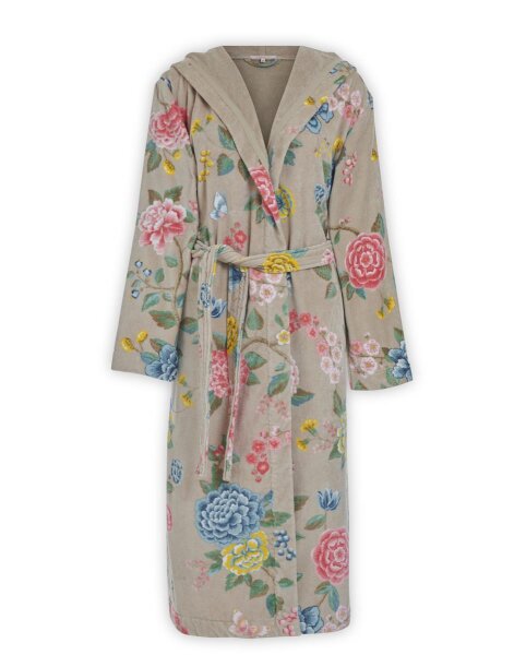 PiP Studio Heimtextilie 100% Cotton, terry velour, 380 GSM Ba mantel Good Evening Bathrobe Khaki L L 1 Ba mantel Khaki