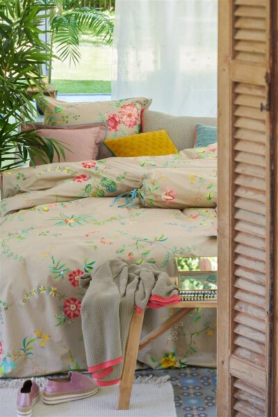 PiP Studio Perkal Kissenbezug Fleur Gran Ur Khaki 1 Khaki 80x80, 80 x 80 cm
