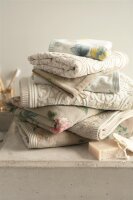 PiP Studio Heimtextilie 100% Cotton, terry velour, 500 GSM Frotteeware Les Fleurs White 1 Duschtuch 70x140, 70 x 140 cm