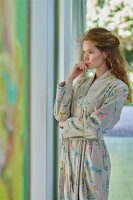 PiP Studio Heimtextilie 100% Cotton, terry velour, 380 GSM Ba mantel Les Fleurs Bathrobe Khaki Xxl XXL 1 Ba mantel Khaki