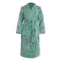 PiP Studio Heimtextilie 100% Cotton, terry velour, 380 GSM Ba mantel Les Fleurs Bathrobe Green Xs XS 1 Ba mantel grün