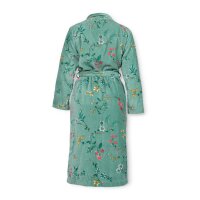 PiP Studio Heimtextilie 100% Cotton, terry velour, 380 GSM Ba mantel Les Fleurs Bathrobe Green L L 1 Ba mantel grün
