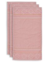 Pip Studio 100% Cotton, terry, 500 GSM Frotzteeware Soft Zellige Pink 55X100 Set A 3 55 x 100 cm set van 3 Handtuch Rosa