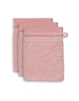 Pip Studio 100% Cotton, terry, 500 GSM Frotteware Soft Zellige Pink 16X22 Set A 3 16 x 22 cm set van 3 3 x Waschlappen Rosa