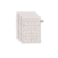 PiP Studio Heimtextilie 100% Cotton, terry, 500 GSM Frotteware Tile Pip Khaki Set A 3 set van 3 x Waschlappen Khaki