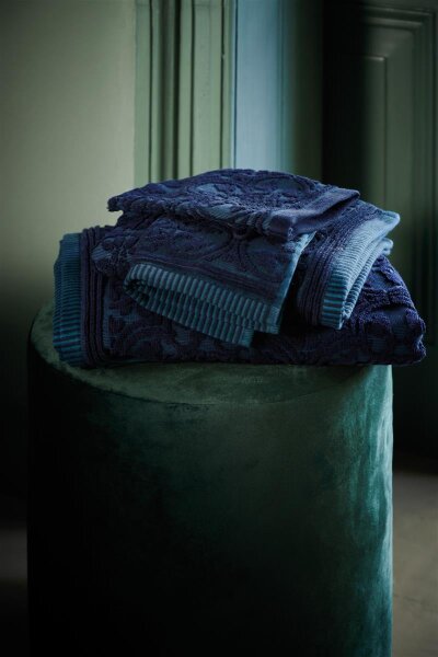 PiP Studio Heimtextilie 100% Cotton, terry, 500 GSM Frotteware Tile Pip Dark Blue Set A 3 set van 3 x Waschlappen Dunkel