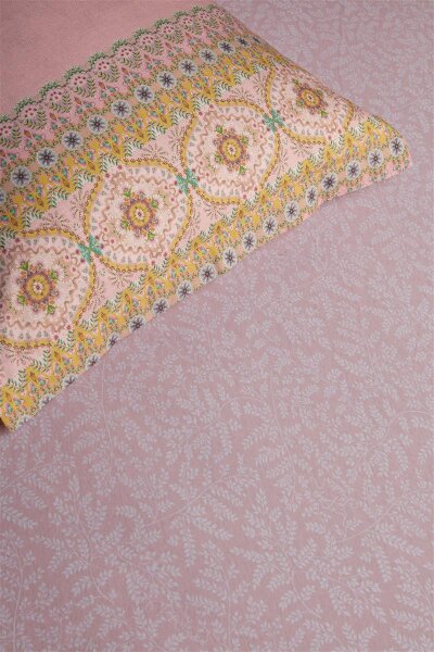 PiP Studio Jersey Spannbettlaken 96% cotton, 4% lycra, Lycra, 180 GSM Pip Leafy Pink /220 /210/220 cm Pocket pth: 30 cm
