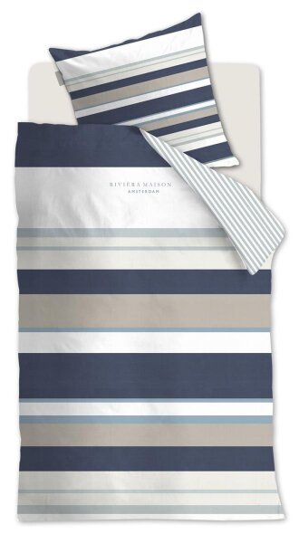 Rivièra Maison Kissenbezug Renforcé Mason Ridge Blue 1 80x80, 80 x 80 cm blau