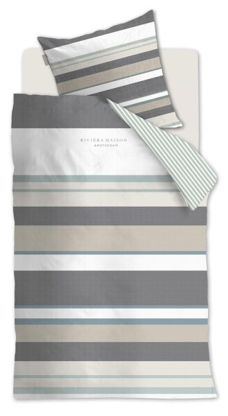 Rivièra Maison Kissenbezug Renforcé Mason Ridge Grey 1 80x80, 80 x 80 cm Grau