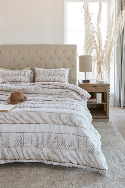 Rivièra Maison Bettwäsche Renforcé Coziness Off-White + 1x 1 , 1 Off-White 155x220, 155 x 220 cm weiß