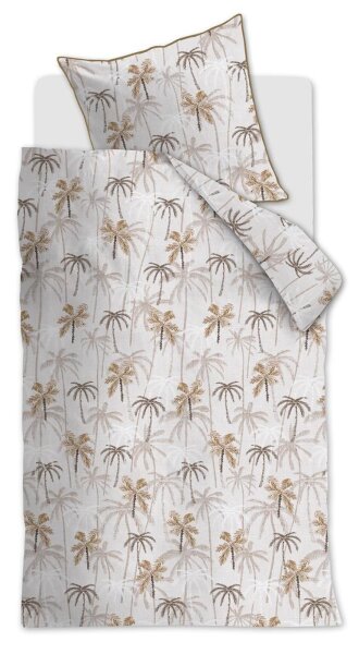 Rivièra Maison Bettwäsche Renforcé Palm Para Sand + 1x 1 , 1 Sand 155x220, 155 x 220 cm natur