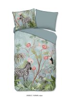 Descanso Mako Satin Bettwäsche 155 X 220 cm + 1 x 80 X 80 cm Yasmin blau