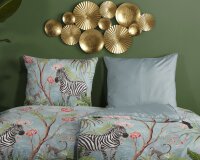 Descanso Mako Satin Bettwäsche 155 X 220 cm + 1 x 80 X 80 cm Yasmin blau