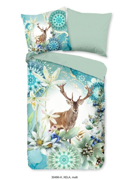 HIP Mako Satin Bettwäsche 155 X 220 cm + 1 x 80 X 80 cm Xela bunt