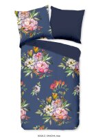 Zouzou Mako Satin Bettwäsche 135 X 200 cm + 1 x 80 X 80 cm Chacha blau