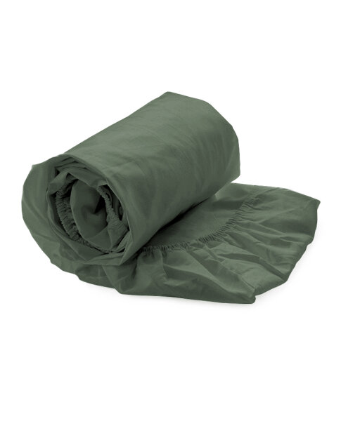 Heckett and Lane Mako Satin Elementi Spannbetttuch 90x200+40 cm, Calla Green Uni Calla-Green 1 Spannbetttuch