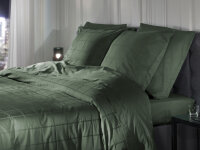 Heckett and Lane Mako Satin Diamante Bettwäsche 135 Calla Green  Calla-Green 1 Bettbezug 135x200cm + 1 Kissenbezug 80x80cm