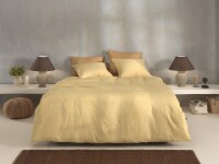 Zo!Home  Lino Bettwäsche 135 Aspen Yellow Uni Aspen-Yellow 1 Bettbezug 135x200cm + 1 Kissenbezug 80x80cm