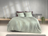 Zo!Home Mako Satin Satinado Bettwäsche 135 Foam Green Uni Foam-Green 1 Bettbezug 135x200cm + 1 Kissenbezug 80x80cm
