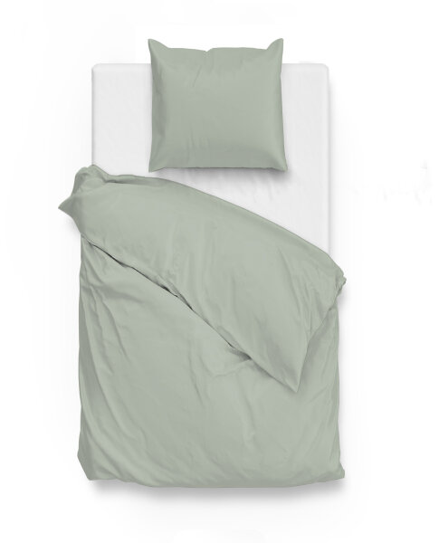 Zo!Home Mako Satin Satinado Bettwäsche 155 Foam Green Uni Foam-Green 1 Bettbezug 155x220cm + 1 Kissenbezug 80x80cm