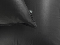 Zo!Home Mako Satin Satinado Bettwäsche 135 Night Black Uni Night-Black 1 Bettbezug 135x200cm + 1 Kissenbezug 80x80cm