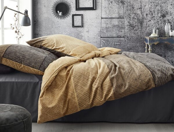 Irisette Edel-Feinbiber Bettwäsche Set Koala 8430 honig 135 x 200 cm + 1 Kissenbezug 80x80 cm